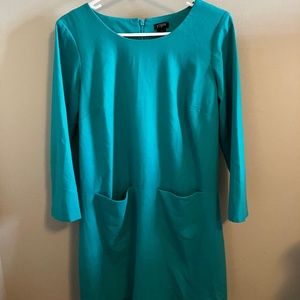 Turquoise J. Crew Wool Shift Sheath Dress